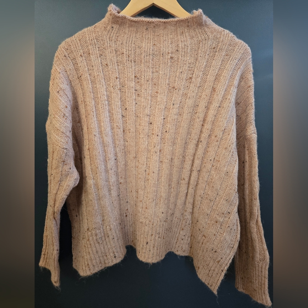 NWOT - Mango Ribbed Knit Rose Turtleneck Sweater